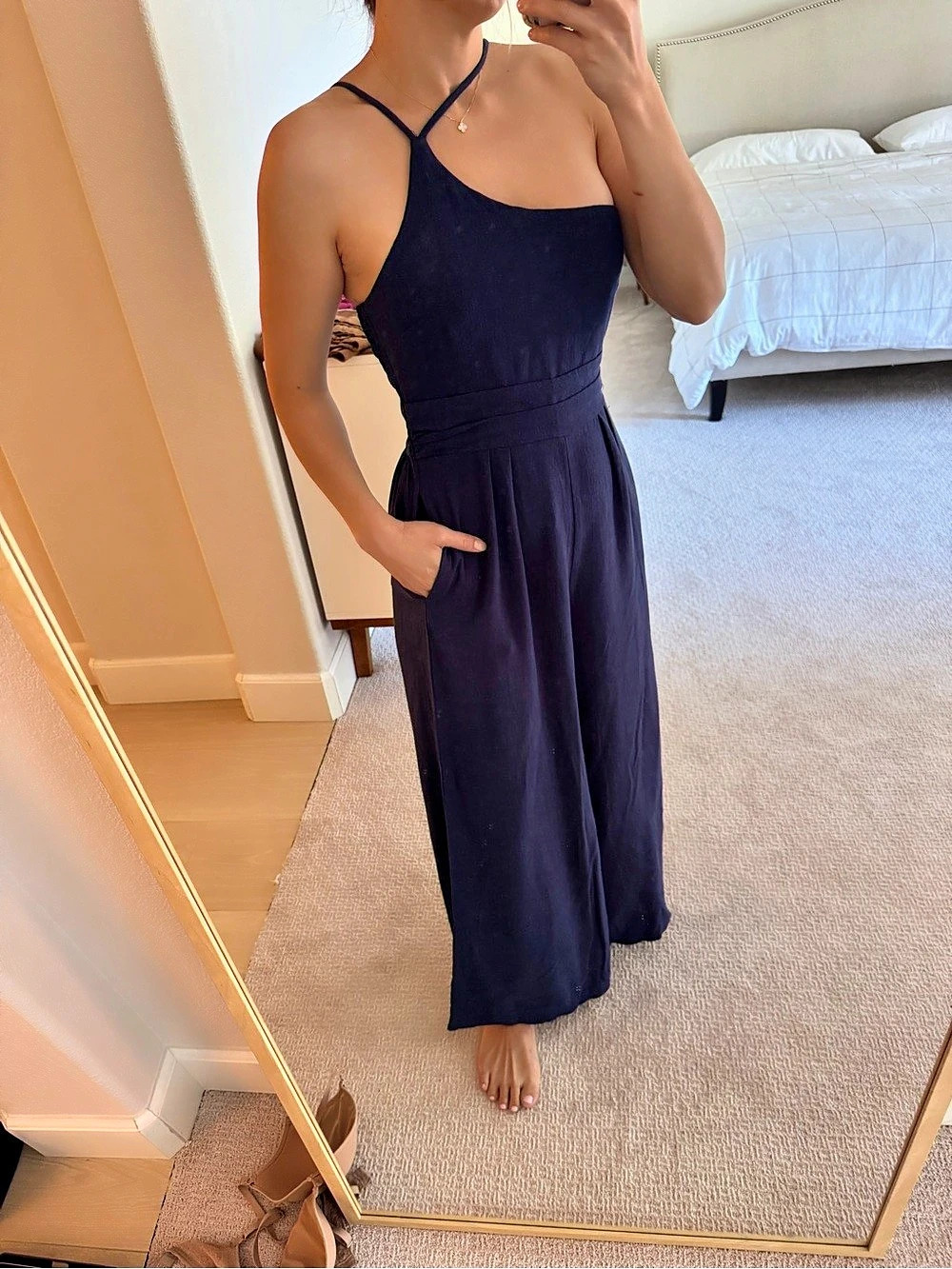 Women's Navy Maxi jumpsuit
